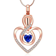 Heart Cremation Urn Necklace for Human/Pet Ashes – Birthstone Heart Locket Keepsake Pendant (Compatible with Ashes)