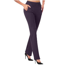 Dress Pants Women,High Waist Stretchy Trousers Pull on Office Slacks Bottoms (Black,Medium)