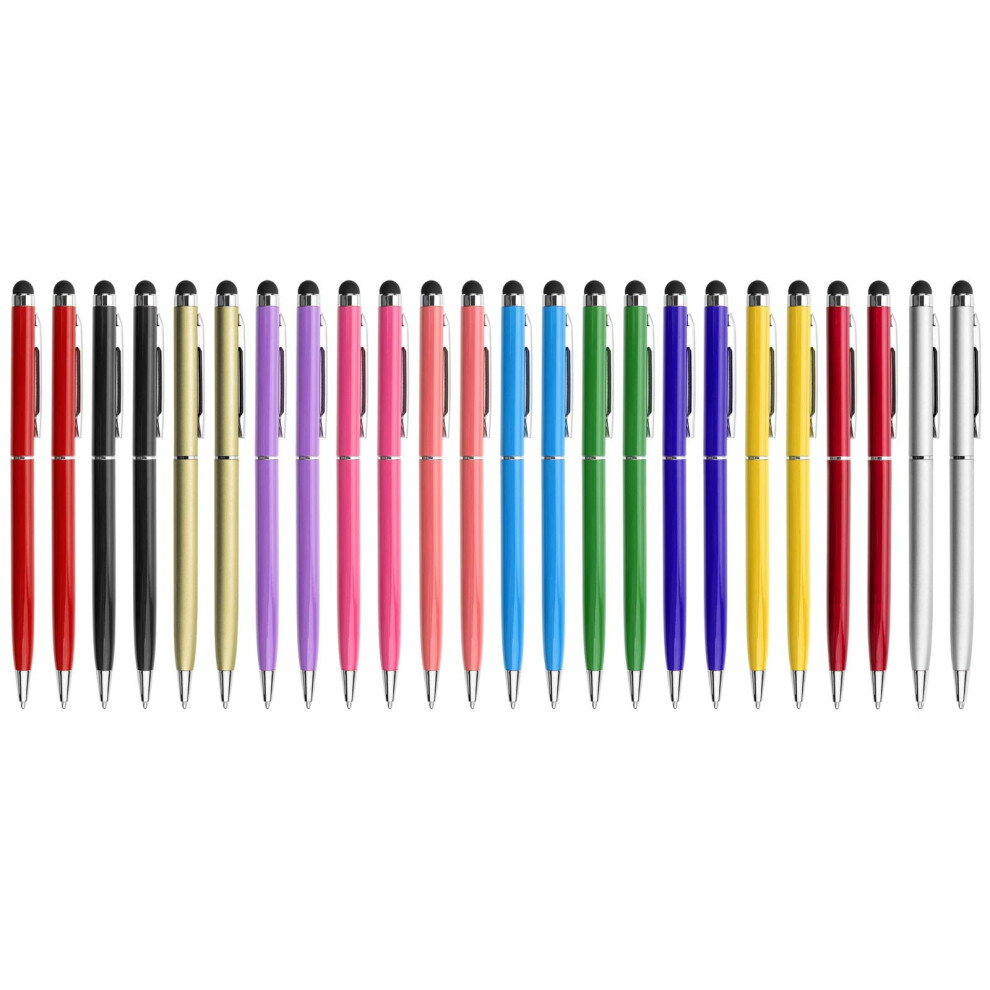 12-Pack 2-In-1 Stylus Pens With Ballpoint Tip, Compatible With Ipad, Iphone, Samsung, Kindle & Tablets Black 9353595702356
