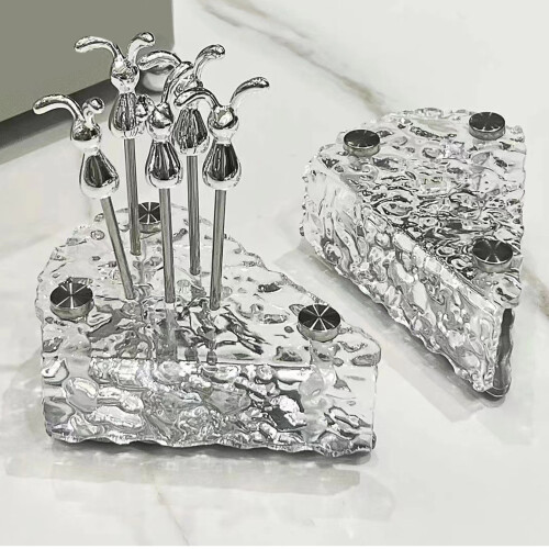 Multi Purpose Fruit Fork Set with Rabbit Shape Handles, Dishwasher Safe Stainless Steel Cake Appetizer Forks, Durable Rust Resistant Easy to Clean, 2