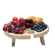 Compact Picnic Table Set, Portable Picnic Wine Table For Outdoor Concerts, Easy-to-Use Wine Picnic Companion, Natural Bamboo Wine Rack For Beaches