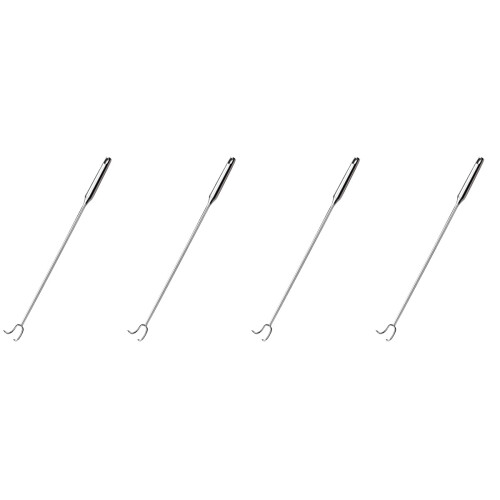 4Pièces Crochet Acier Pour Bbq Cuisine Argentée 2