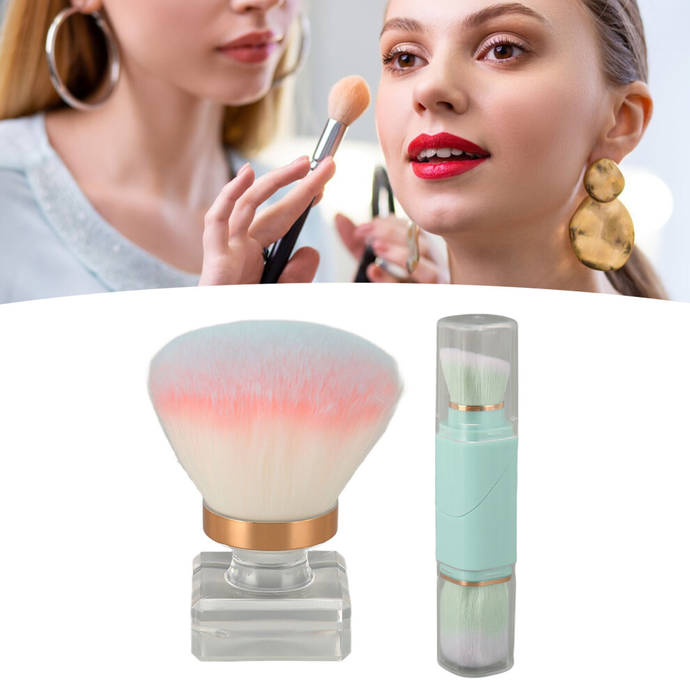 Portable Crystal Base Powder Brush with Soft Bristles, 360 Rotation