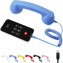 Retro Phone Handset, USB-C Headset with Answer Button for Elderly Parents and Nostalgia Lovers