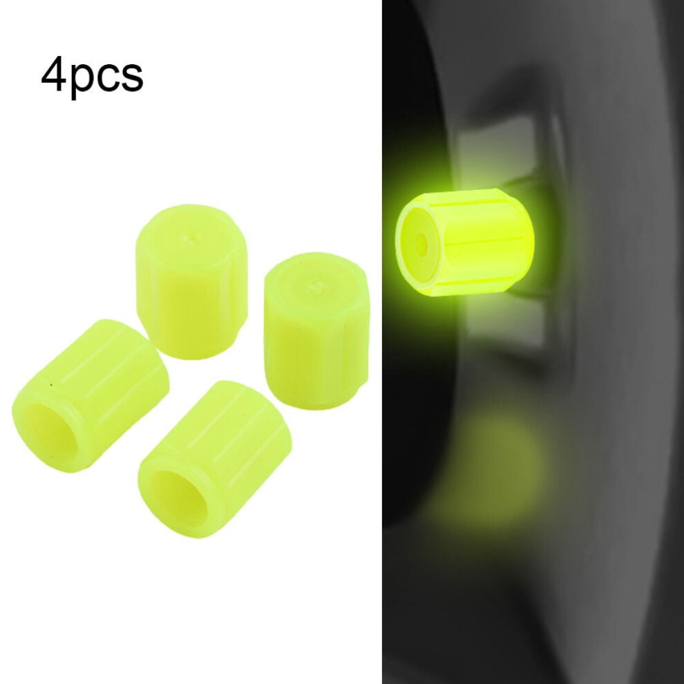 4Pcs Universal Fluorescent Car Tire Valve Cap Luminous Bike Tire Valve Stem Cap Light 9327961794030