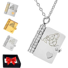 To My Granddaughter Book Necklace - The Most Beautiful Chapter Book Necklace,Personalized Granddaughters Necklace,With 6 Pages Engraved Information