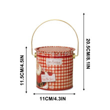 Christmas Cookie Tins, 4.3"x4.5" Round Airtight Metal Jars with Handles – for Cookies, Pastries, Snacks, Chocolate, Gifts