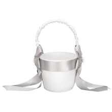 Accesoriu romantic de nuntă, coșuri decorative cu mânere din perle pentru decorarea ceremoniei, coșuri elegante pentru fetițe cu flori, material