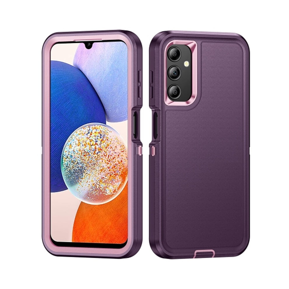 Shockproof Rugged 3-Layer Case For Samsung Galaxy A14 4G/5G 6.6", Dust & Drop Proof, Â Compatible With Galaxy A14 Purple 9353595704022