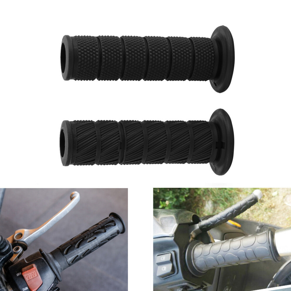 Handlebar Grips 22Mm Universal Vintage Motorcycle Diagonal End Caps 2Pcs Black 7891393285845