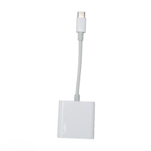High Speed Data Transmission SD Card Reader, Memory Card Adapter for Lightning & USB-C Devices, Plug and Play Dual Slots Adapter for iPhone, iPad,