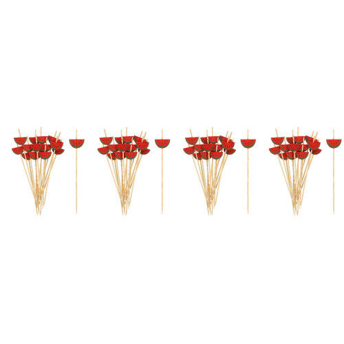 400Pièces Piques Cocktail Décoratifs Rouge Usage Simple 2