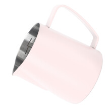 Milk Pitcher 310ml Stainless Steel Frothing Pot, Pink, 9x7.8cm