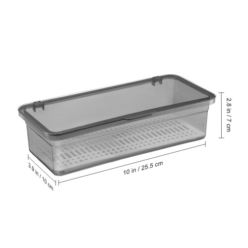 2Pièces Boîte De Rangement Baguettes Couverts Noire 1