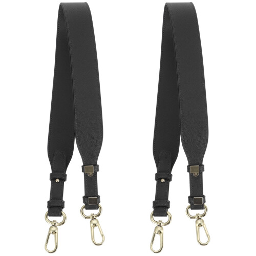 2Pièces Bretelle Cuir Noir Sac Main Durable Décorative 1