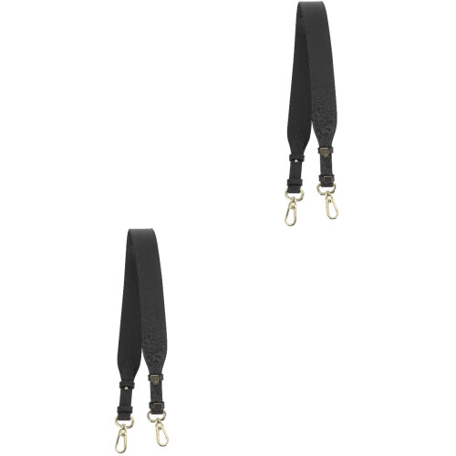 2Pièces Bretelle Cuir Noir Sac Main Durable Décorative 2