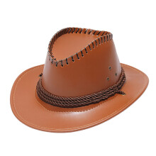 Cowboyhatt Voksen Mote Solbeskyttelse Solid Western Cowboyhatt Lær Vindhatt Cowboyhatt Herre