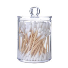 Acryl-Wattestäbchenhalter-Spender für Wattestäbchen, Wattebällchen, Zahnseide-Sticks, Kosmetik-Organizer, transparentes Aufbewahrungsgefäß aus