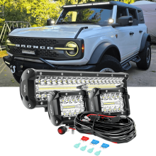 LED Light Bar Set 12 inch 300W Triple Row Spot Flood Combo