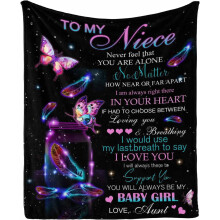 Manta para sobrinha, presente do tio e da tia, a melhor manta de sempre, ideias personalizadas para aniversários e formaturas de sobrinhas (40*50