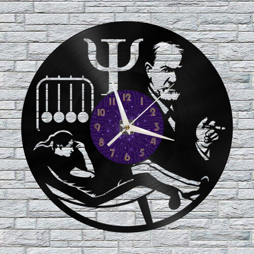 Ρολόι τοίχου βινυλίου Hypnotist Clinic, Ρολόι τοίχου βινυλίου με δίσκο, αθόρυβο και