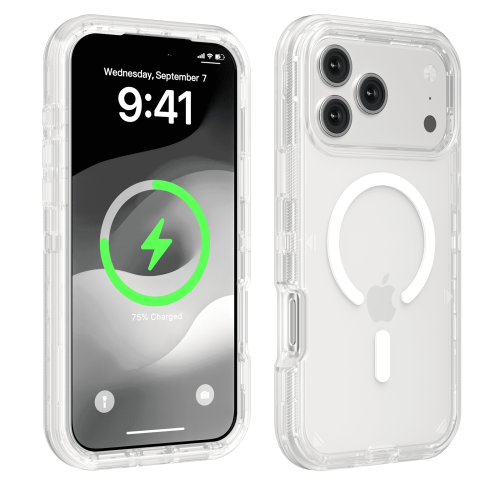 Capa transparente para iPhone 17 Pro Max compatível com MagSafe — Tripla camada magnética, resistente a impactos e cristalina.