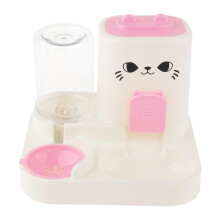 Distributore automatico di acqua e cibo per animali domestici 2 in 1, portatile, ideale per viaggi, con ciotola per gatti, contenitore per cibo per