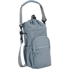 Bolsa universal para garrafa de água com alça ajustável e bolso com zíper, leve e feita de tecido Oxford, ideal para ciclismo, caminhadas e