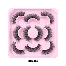 5 Paar russische D-förmige künstliche Wimpern – dichte, geschwungene Wimpern für einen voluminösen Look, perfekt für Alltags- und Party-Make-up