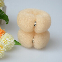 Rulo de nailon grande para el cabello - Moldeador de cabello de espuma DIY para moños - Beige