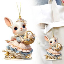 Paas Kawaii Konijntje 2D Acryl Label Paas Lief Konijntje Acryl Sleutelhanger Auto Accessoires Rugzak Hangers Paas Decoraties Lente D