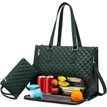 3v1 Tote Bag, 15,6" prešívaná taška na obed na notebook pre ženy s priehradkou na oblečenie do kancelárie/na cesty/ležérne