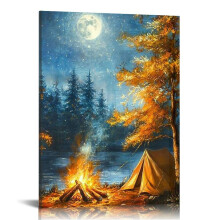 Canvas wanddecoratie, wanddecoratie met glasvezelverlichting, op batterijen werkende verlichte canvasprint, lichte keukenprint 16x20 inch