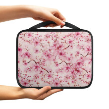 Cherry Blossom Print Bible Case with Zipper & Handle – Sturdy Protective Cover Compatible with Large Bibles
