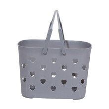 Sac de plage fourre-tout, panier de rangement créatif, facile à nettoyer, portable avec trous, gris anthracite.