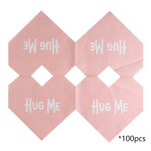Valentine's Day Heart-Shaped Paper Napkins (100-Pack) - Disposable Decorative Napkins for Romantic Table Decor, 12.99"x12.99" Unfolded