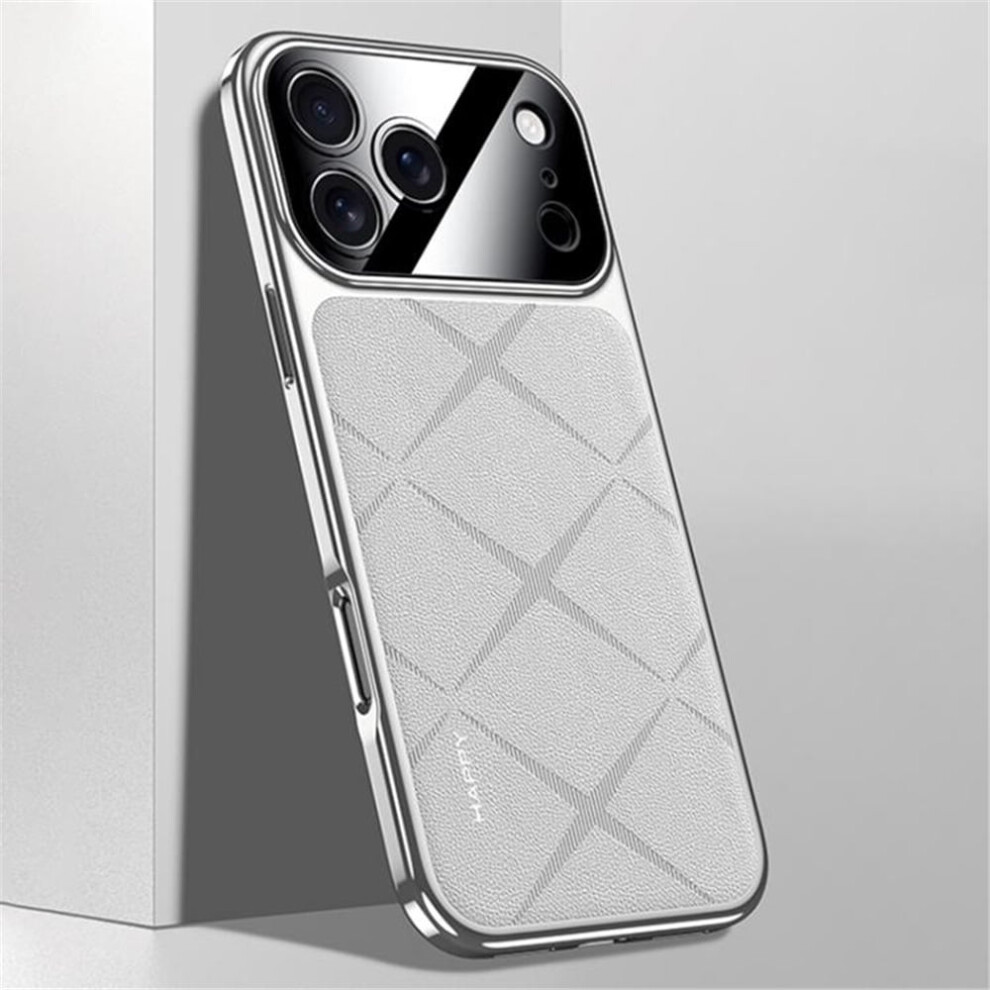 Plain Leather Shockproof Phone Case For Compatible With Iphone 17 Pro Â Anti-Fingerprint & Camera Protection White 9482726194903