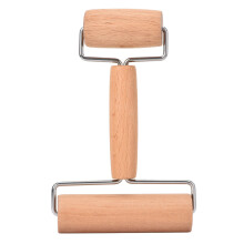 Rodillo de madera compacto para masa de pizza, superficie lisa y finamente pulida, mango ergonómico antiadherente, apto para uso doméstico.