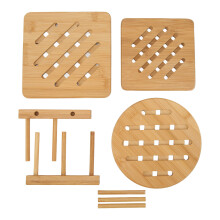 Bamboo Trivet, Multipurpose Heat Resistant Pads, Natural Wood Color, Reliable Cooking Hot Pad, Insulation, Reusable, Easy To Clean