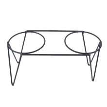 Support surélevé robuste en fer forgé pour animaux de compagnie, bols en acier inoxydable au design minimaliste moderne pour un gain de place et