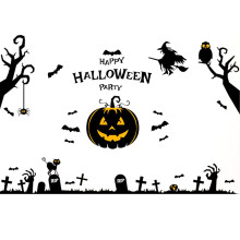 Naklejki ścienne z motywem nietoperza na Halloween, zdejmowane naklejki na okna w jasnych kolorach, które stworzą upiorną, świąteczną
