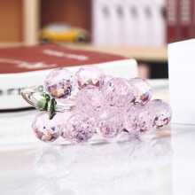 Crystal Grape Ornament High-End Luxury Crystal Clear Grape Handicrafts Purple Grapes Figurine Home Decoration Creative Xmas Gift