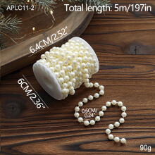 Pearl String Christmas Tree Decorations - Elegant DIY Pearl Chain for Holiday & Wedding Decor - Easy to Hang Recyclable Pendants (1 Pack)
