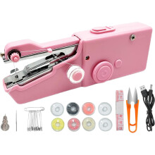 Portable Handheld Sewing Machine, Electric Sewing Mini Portable Sewing Machine Suitable for Beginners Sewing Clothes Family Travel DIY