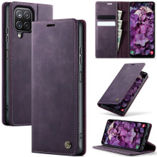 CaseMe Calf Leather Wallet Case for compatible with Samsung Galaxy A12 6.5", RFID Blocking, Magnetic Closure, Card/Cash Slots, Kickstand, Shockproof,