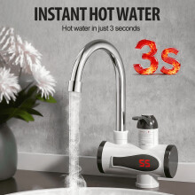 3-Second Instant Hot Water Faucet With Digital Display, Under-Sink Fast Heating Tap For Kitchen And Bathroom Providing On-Demand -Use Hot Water