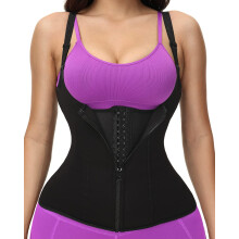Corset Waist Trainer Vest for Women Weight Loss,Tummy Control Sport Workout Body Shaper Black with Zipper & Straps for Men,Black,4XL
