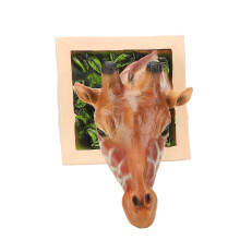Masque mural africain, girafe aux couleurs contrastées, monté sur mousse de latex, sculpture exclusive moulée à la main, pour la décoration de