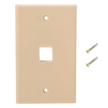 Single Gang Wall Plate for Keystone Jacks, Keystone Wall Plate with Secure Connection, Low Profile Cable Wall Plate for A/V Cable Patch Location