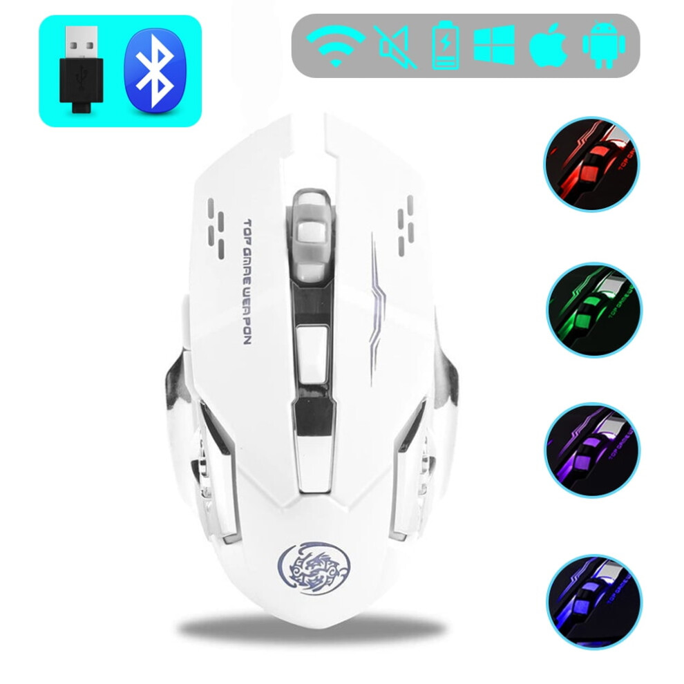 Gaming Mouse Wireless Silent Rechargeable Bluetooth Usb 9066521624607